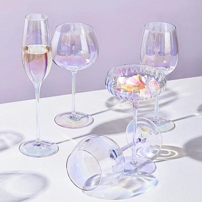 High-end European Style Goblet Crystal Rainbow Red Wine Glass Wedding Cocktail Glass Champagne Wine Glass Home Bar Utensils Gift