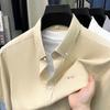 Men's Summer Breathable 100% Cotton Solid Color Short Sleeve Button Down Shirt, All Match Fashion Casual Premium Top