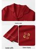 Unisex Wedding Couple Pajamas: Festive Red Pure Cotton Cardigan Set for Spring and Autumn