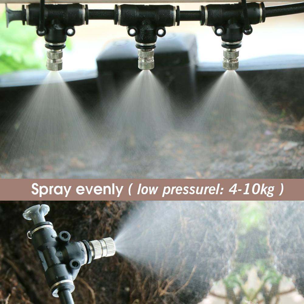 0.15-0.8mm Low-pressure Misting Nozzle 6mm Atomization Sprayer Quick Push Slip Lock for Garden Irrigation Humidification Cooling