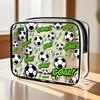 Football Themed PVC Toiletry Bag Portable Makeup Storage Box Durable Easy Clean Travel Essential Gift Bag Small Organizer
