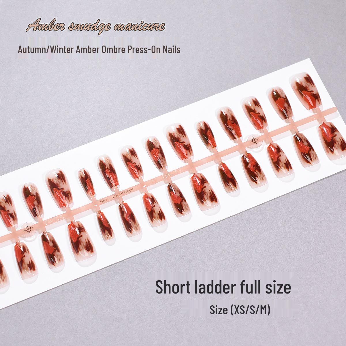

30 Strip Armor Nail Art Stickers: Autumn/Winter Red Amber Halo, Full Sizes XS/S/M