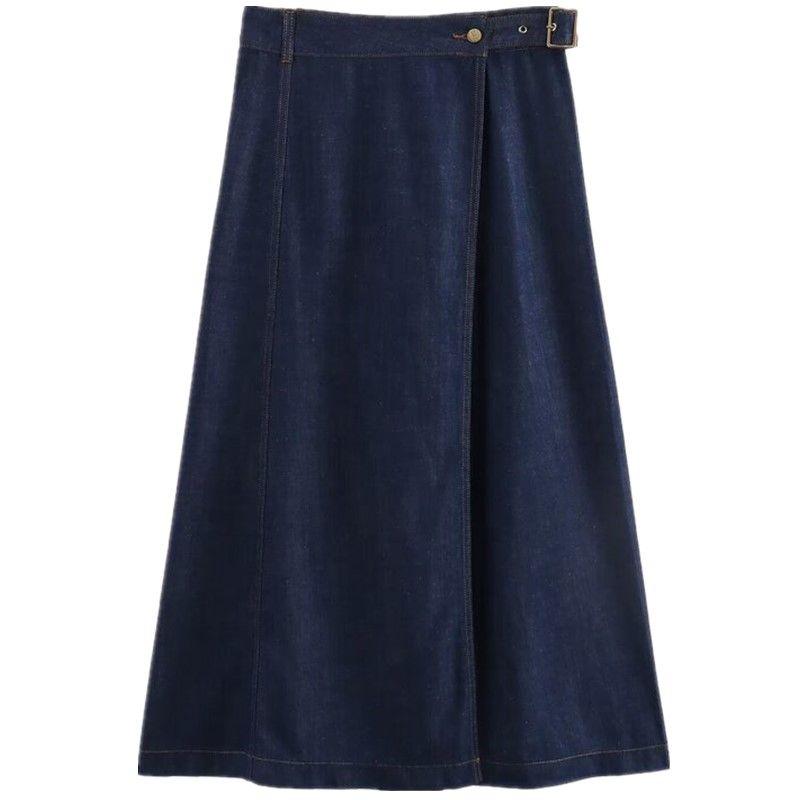 

Fashion Style 2024 Summer New Arrival Women s Stylish All-Matching Jeans Sarong Mid Length Long Length Skirt 7956454 Dark blue L