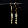 Natural Wlo Fire Ethiopian Opal Bead Earrings, 925 Silver & 14k Gold Gift For Her