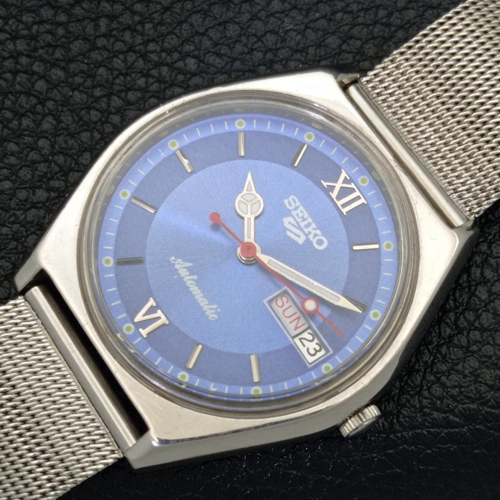 VINTAGE SEIKO 5 AUTOMATIC 6319A JAPAN MENS BLUE COLOR DIAL WATCH a500847-5 R154-a500847