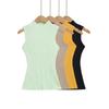 Elegant Korean Sleeveless High Neck Knit Vest for Women - 2026 Summer Slim-fit Top