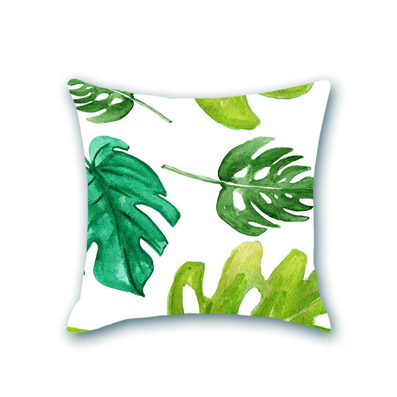 New Plant Print Decorative Imitation Super Soft Pillow Case Nordic Floral Sofa Office Bedside Cushion Cover