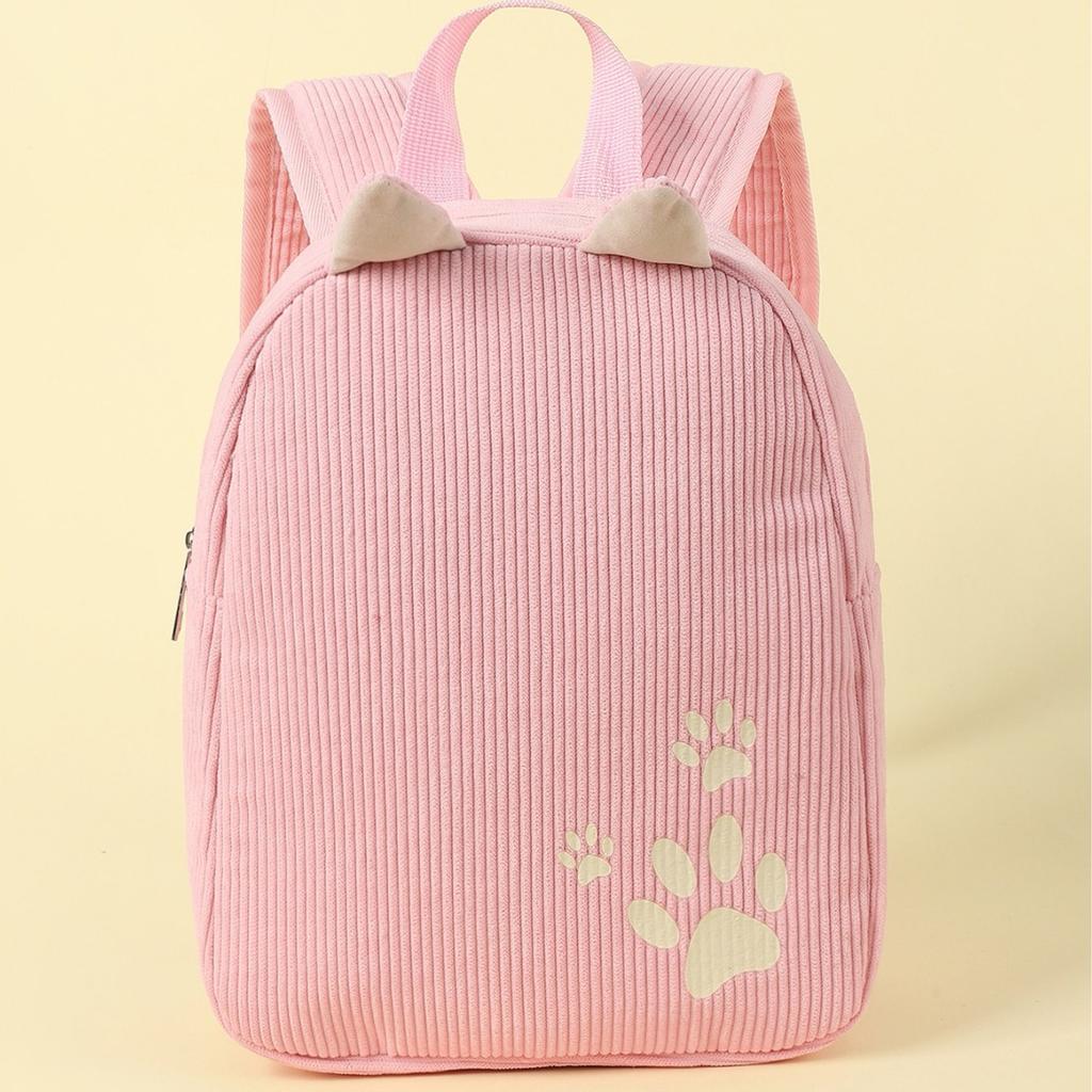 Kindergarten Backpack For Children Girls And Boys Corduroy Multi-Color New Solid Color Cute Baby Bag