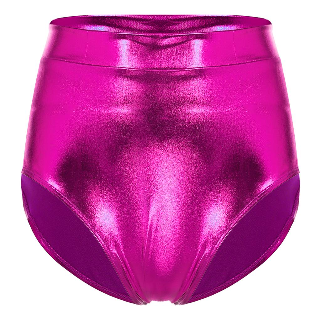 Women's Shorts Wetlook Hotpants Metallic Panties Shiny Stretch Dance Shorts Party Disco Night Club Costume