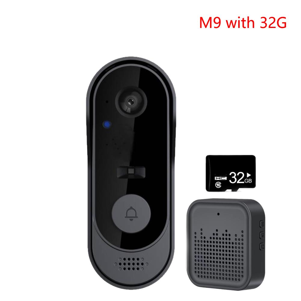 Wireless Video Doorbell with Chime 2-Way Talk Smart Video Doorbell Camera Night Vision Intelligent Doorbell for Home Security