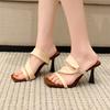 High-heeled sandals new batch, square head fashion thin high-heeled sexy versatile summer sandals