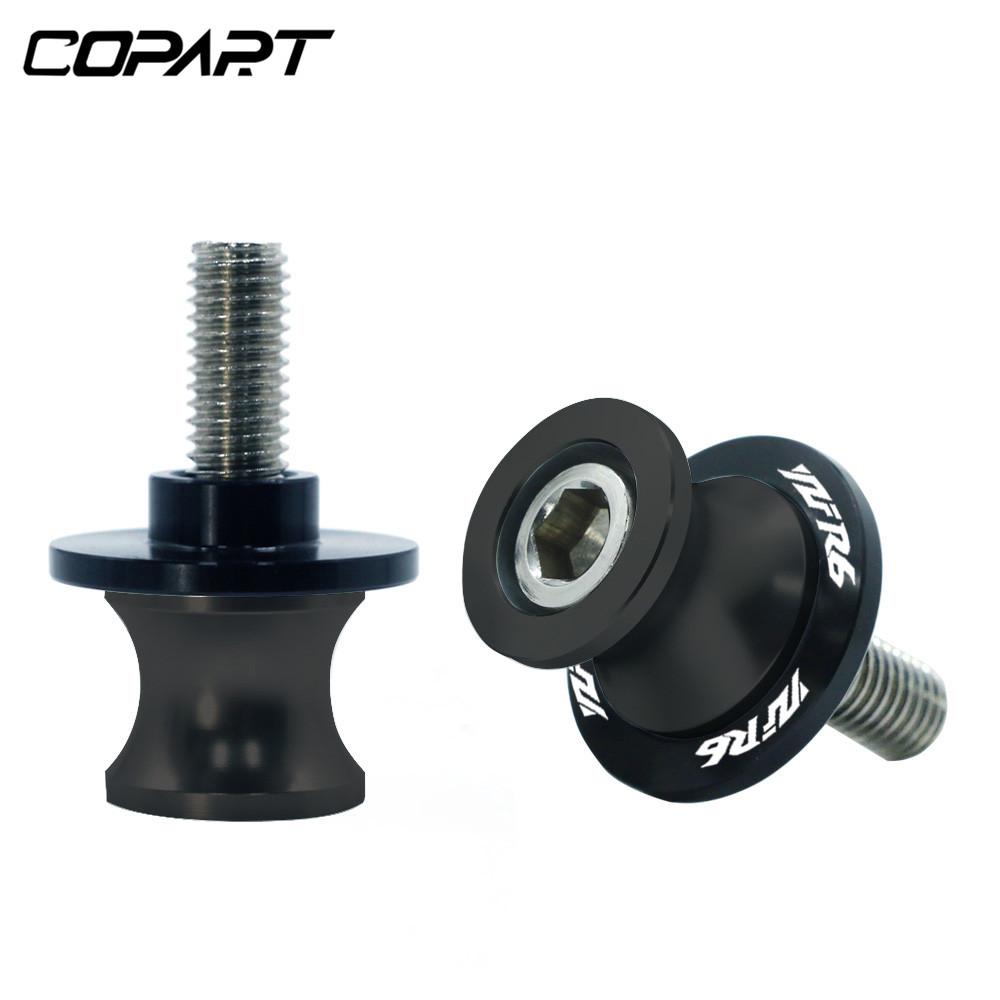For YAMAHA YZF R6 YZF-R6 YZFR6 All Years 2PCS 6/8/10MM Motorcycle Swing Arm Sliders Spools CNC Swing Arm Stand Screw Paddock