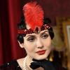 Sequin Feather Headpiece Retro Girls Hair Hoop Exquisite Women's Feather Headband  Carnival Events