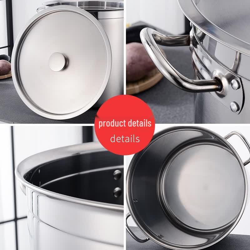 Huabeisen 304 Stainless Steel Commercial Stockpot with Lid
