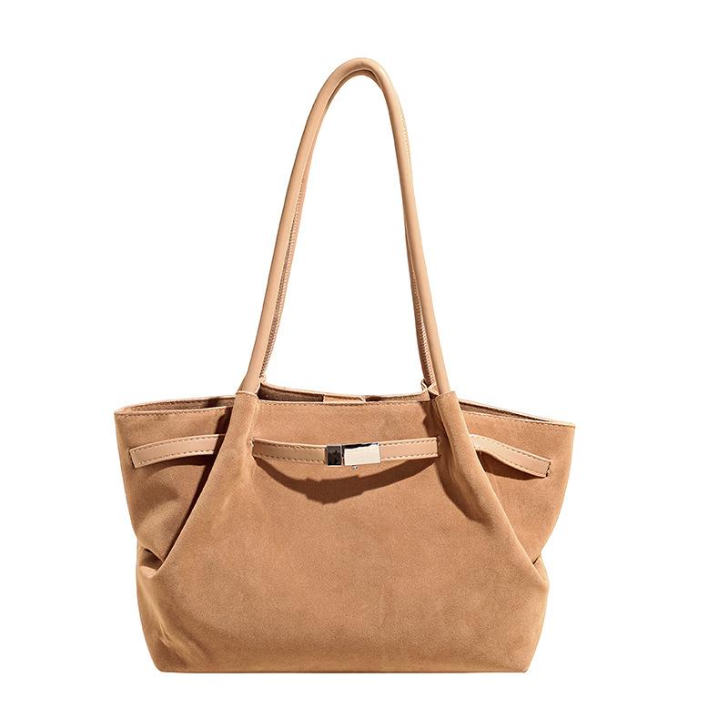Suede Bag Women's Large Capacity Autumn and Winter Niche Retro Shoulder Bag Portable Tote Bag