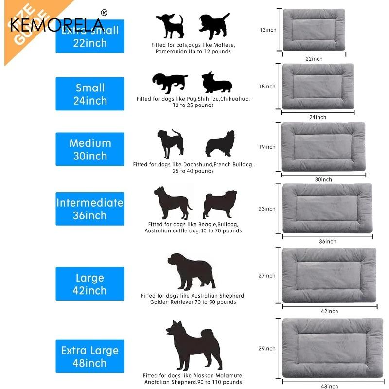 Ultra Soft Dog Beds Crate Pad - Washable Anti-Slip Kennel Sleeping Mat for Medium to Large Dogs Cozy Two Sizes Available