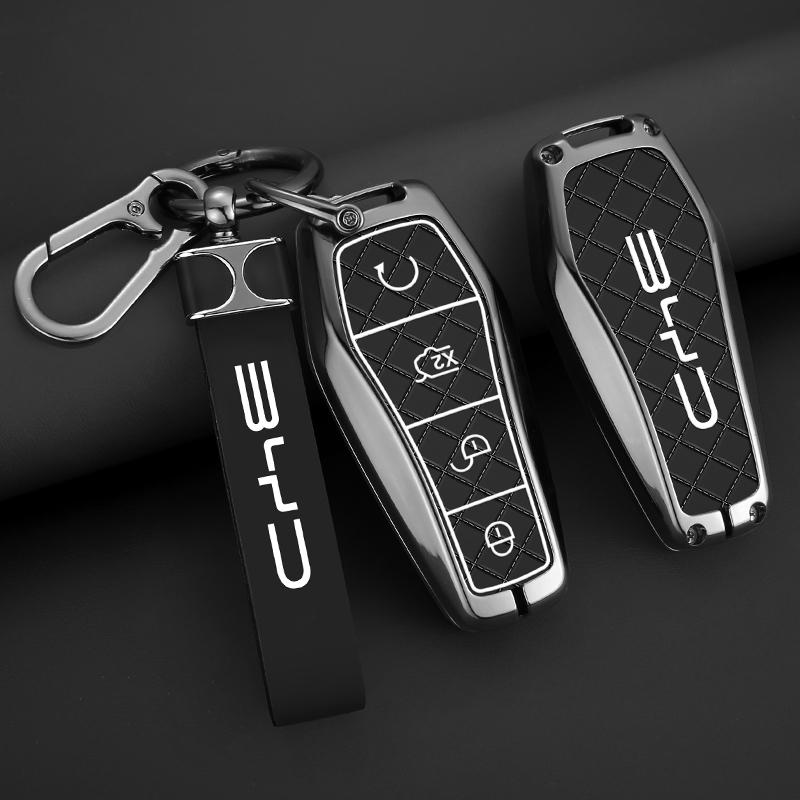 NEW Zinc Alloy Leather Car Remote Key Case Cover For BYD Atto 3 Han EV Dolphi Tang Dm Qin PLUS Song Pro MAX Yuan Accessories