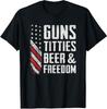 Waffen Titten Bier Und Freiheit USA Trinken Lustiges Unisex T-Shirt