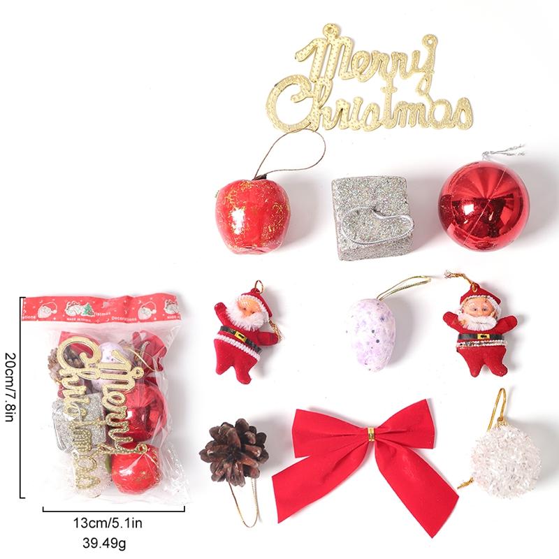 1bag Christmas Decoration Santa Claus Christmas Balls Pine Cones Bows Set Xmas Tree Hanging Ornaments Home Party 2025 Navidad