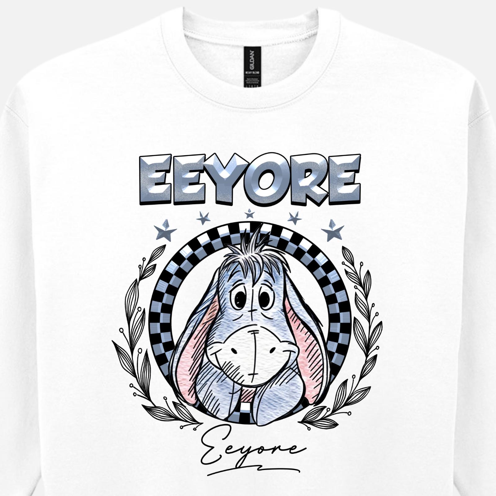 Round Chequered Eeyore Hoodie Classic Sweatshirt T-Shirt Birthday Gift M