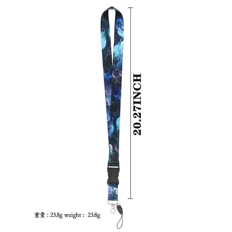 Starry Sky Neck Strap Lanyards for Keys Marble Stripe Keychain ID Credit Card Hang RopeAccessories Gift