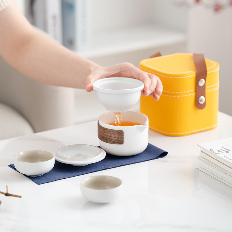Travel tea set Portable Yanhe Kung Fu tea set Outdoor teapot camping Kuaike cup Company gifts