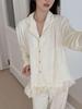 Butterfly Embossed Women's Fleece Pajamas - Autumn Collection Korean Style Simple Homewear Set