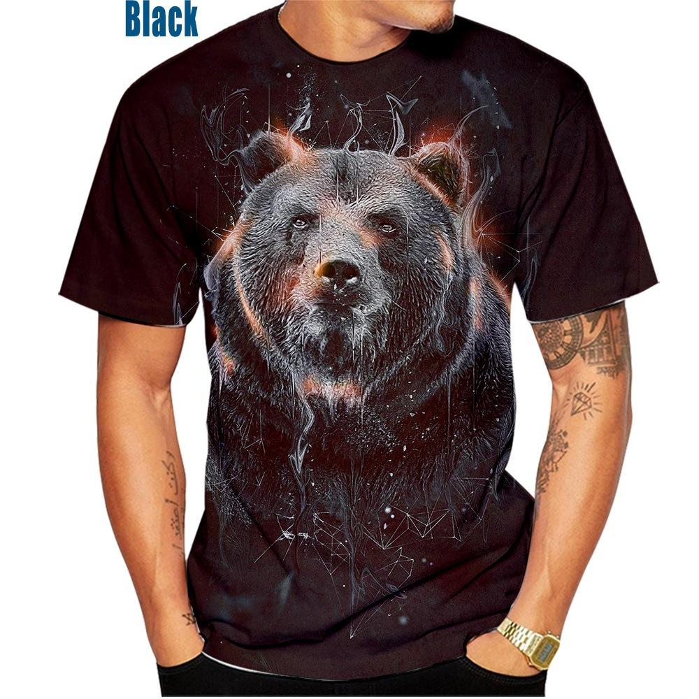 Футболка в стиле хип-хоп с 3D принтом «Медведь» — фото 2