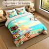 3Pcs Bedding Set Custom Name Text, 1 Sheet 2 Pillowcases Home Bed DecorAnimal Crossing