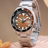 Seiko SEIKO5 Mechanisches Uhrwerk Edelstahlarmband Uhr Herrenuhren Orange Zifferblatt SRPJ47K1