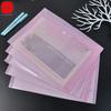 5PCS plastic envelope, transparent reusable plastic envelope waterproof folder with buttons, A4 size, for school office use