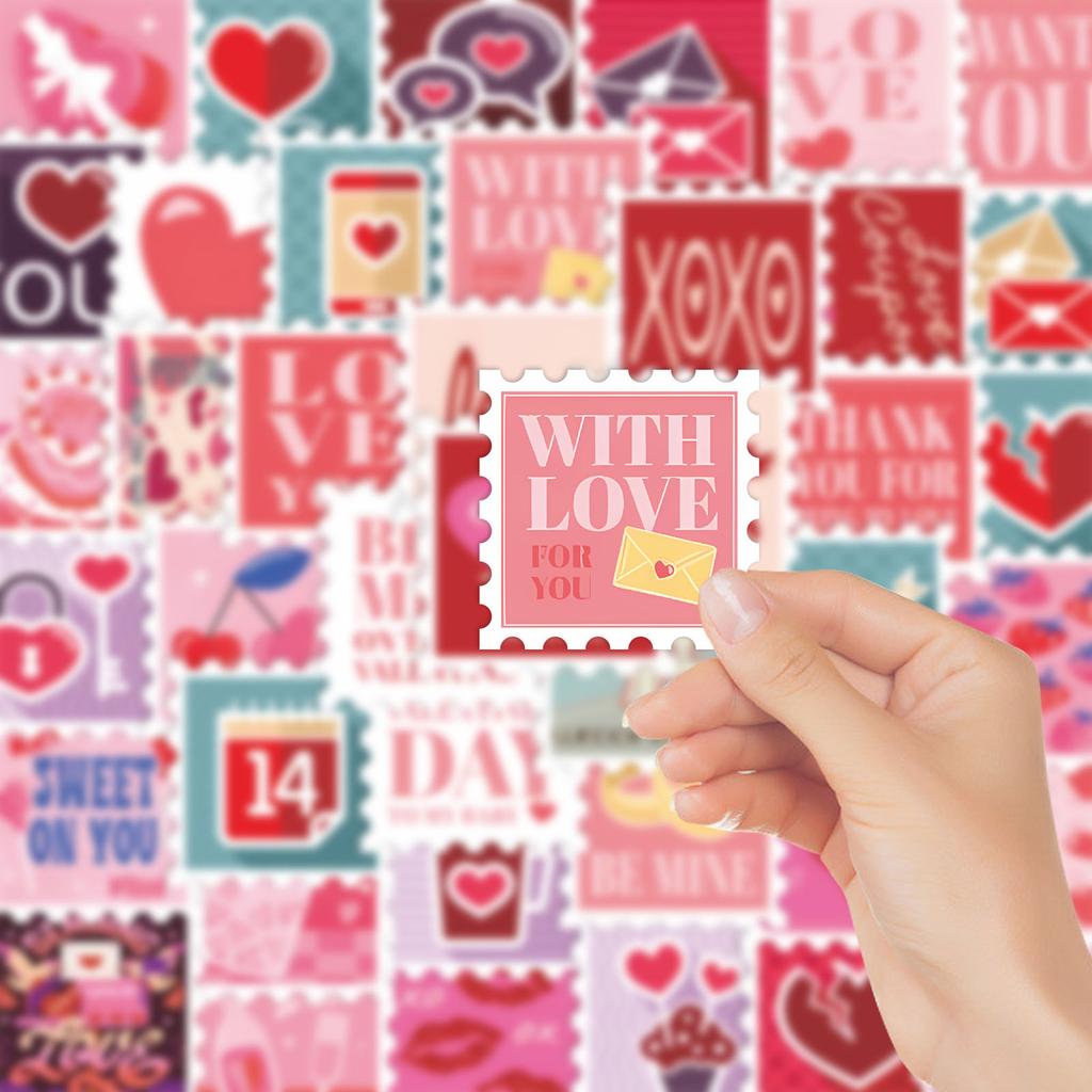 56 New Sweet Valentine's Day Stamps,  Decorative Stickers, Journal Stickers, And Luggage Stickers