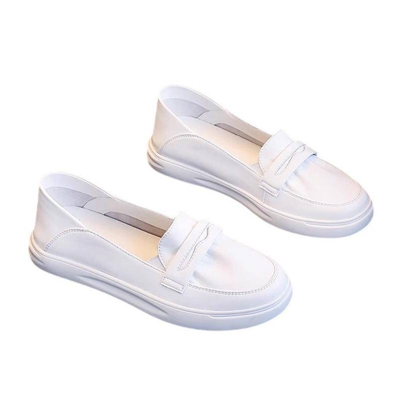 Shoes women's shoes new small leather shoes spring summer thick-soled muffin one pedal little white single shoes