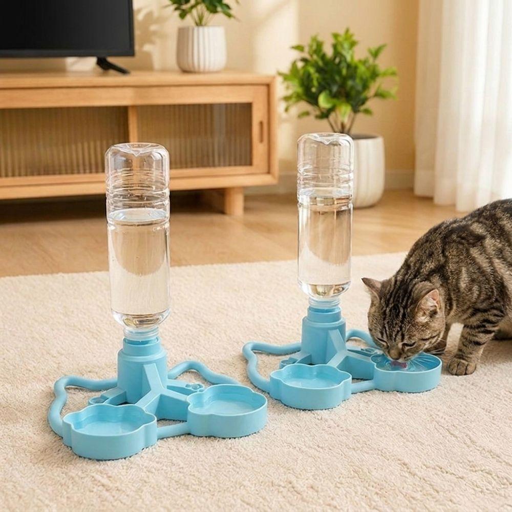 Dual Bowl Cat Automatic Water Dispenser Large Capacity Pet Drinking Station Indoor Use