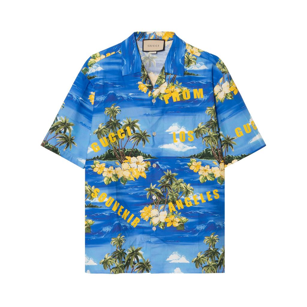 Gucci Printed Cotton Poplin Bowling Shirt 694124-ZAJSR-4464