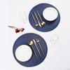 1pc American Style Home Placemat Handmade PP Woven Coffee Dining Table Decoration Mat Diameter 38cm Thermal Insulation Pad