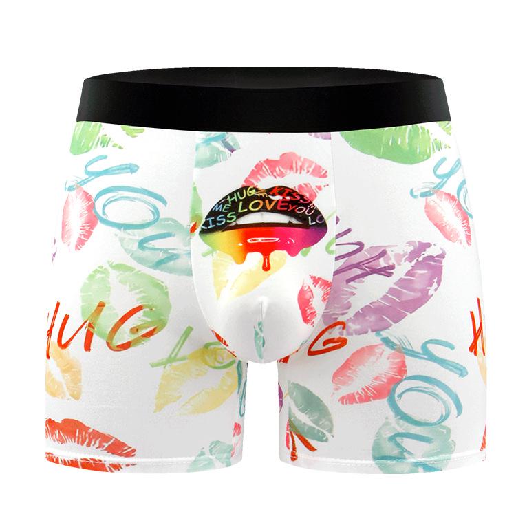 Men's Plus Size Graffiti Print Boxer Briefs - European & American Style