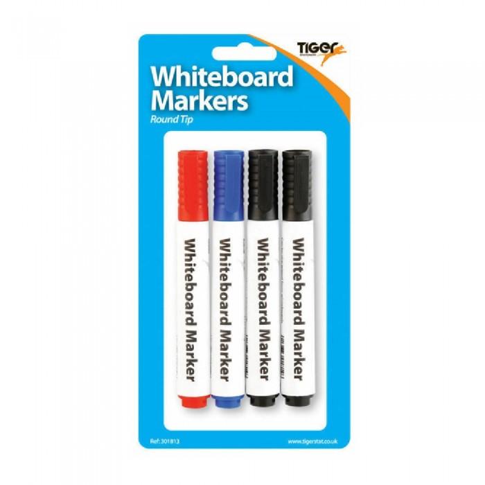 Tiger Large Whiteboard Markers (Pack Of 4)
