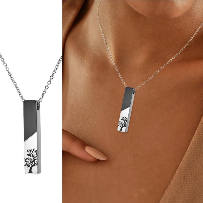 Urn Necklace for Ashes Memorial Cremation Jewelry for Ashes Stainless Steel Ashes Necklace Bar Urn Pendants Unisex