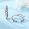 S925 Silver Simple Colored Stone Hoop Earrings For Women Fashion Versatile Jewelry Accessories