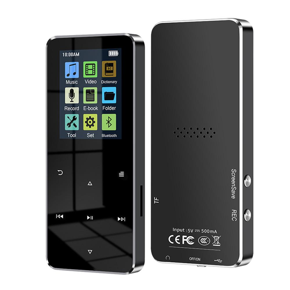 2.0 Inch Metal Touch Mp3 Mp4 Music Player Bluetooth 5.0 Supports Card, With Fm Alarm Clock Pedometer E-book Built-in Speaker