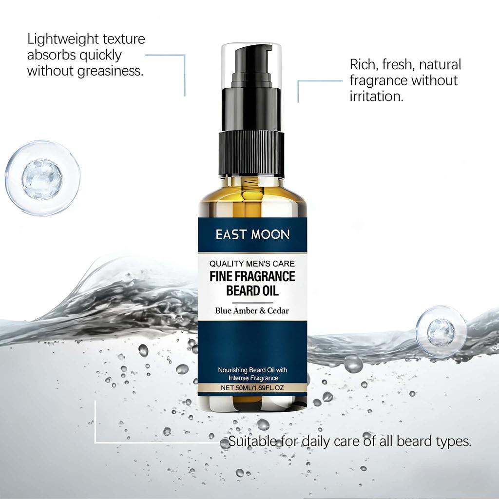Men's Beard Care Set with Roller—Gently Cleanses and Nourishes with a Lightweight, Non-greasy Formula Suitable for All Skin Types.
