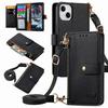 Lanyard Zipper Leather Wallet Anti-theft Case For Huawei Honor 50 Pro 60 70 80 SE 90 Lite X6 X8 X6A X7A X9A Wrist Strap Cover