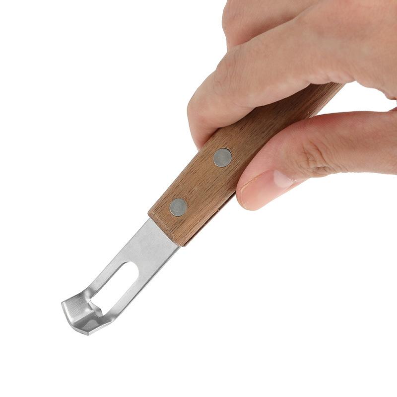 1 Stück Edelstahl Zitronenschäler Korrosionsbeständiger Obstschäler Umweltfreundlich Rostfrei Holzgriff Küchenwerkzeug Schälmesser