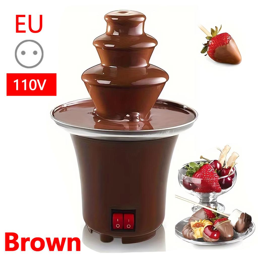 3 Layer Electric Chocolate Fondue Fountain Household 10oz Capacity Cheese Chocolate Melting Machine for Candy Making