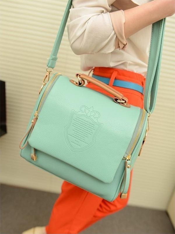 Chic And Timeless Women Leather Shoulder Crossbody Bag Handbag With Zipper Closure