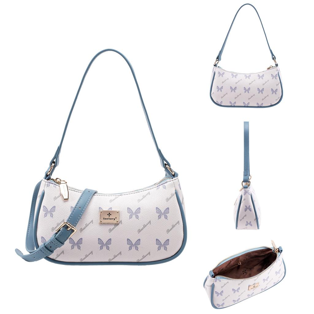 Womens Fashion Shoulder Bag With Butterfly Print Pu Material For Daily Use