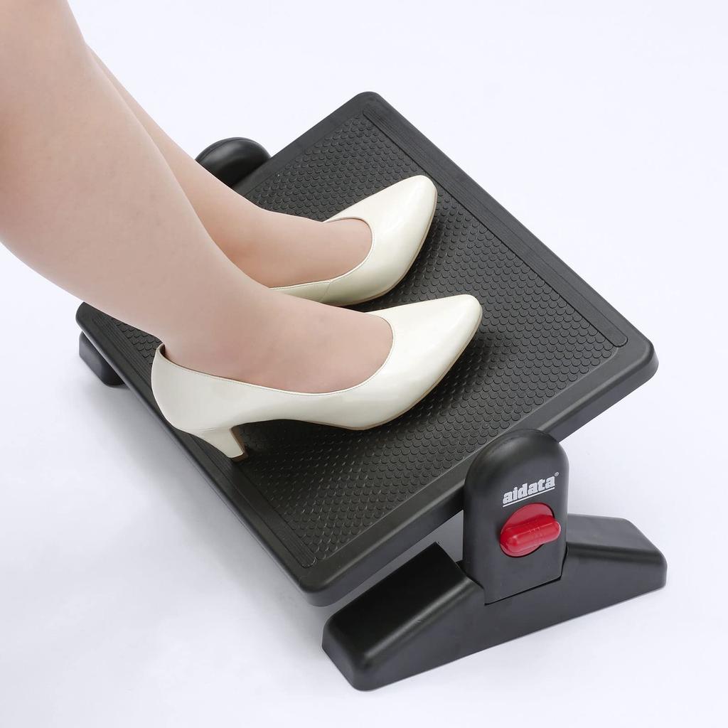 SANWA SUPPLY Ergonomic Footrest for Reduced Adjustable Angle and (Foot Rest) Fatigue, Height, Black, MR-FR3N