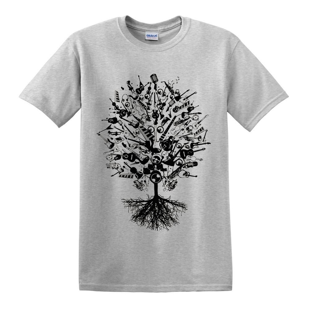 

TREE OF MUSIC T-shirt Tribal Tree of life Oak King Air Guitar Note Metal Base XL