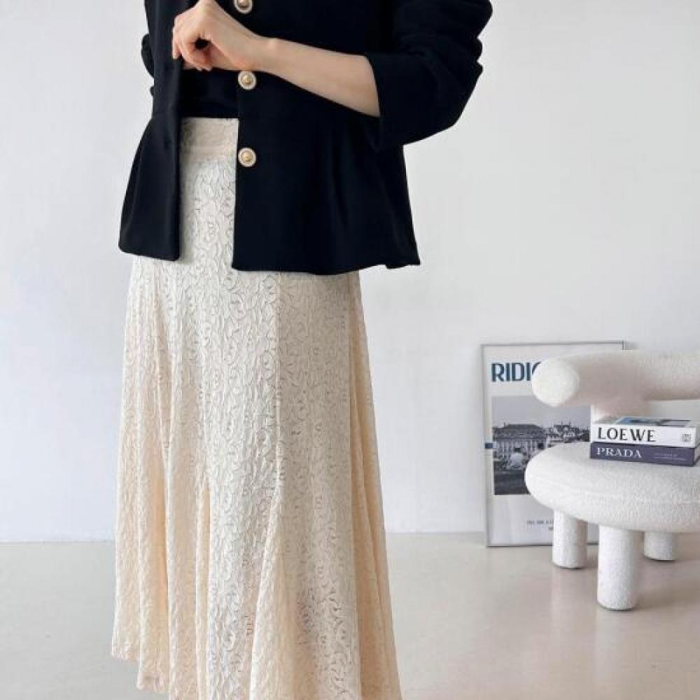 New Arrivals Open Run Lace Skirt Maxi Loose Fit Long Skirt